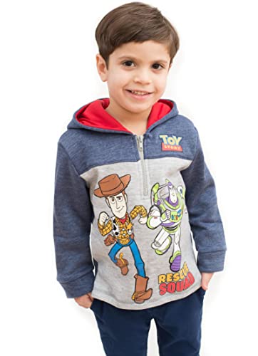 Disney Pixar Toy Story Woody Buzz Lightyear Toddler Boys Fleece Half Zip Hoodie 4T