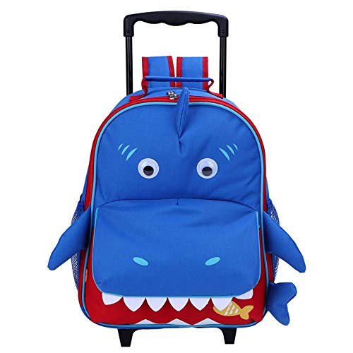 yodo Zoo 3-Way Kids Suitcase Luggage or Toddler Rolling Backpack with wheels, Medium Shark