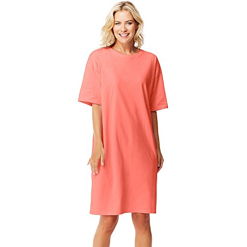 Hanes Women's Wear Around Nightshirt, Charisma Coral, One Size