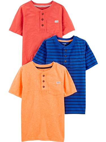 Simple Joys by Carter's Baby Boys' 3-Pack Short-Sleeve Tee Shirts, Orange/Blue/Red, 5