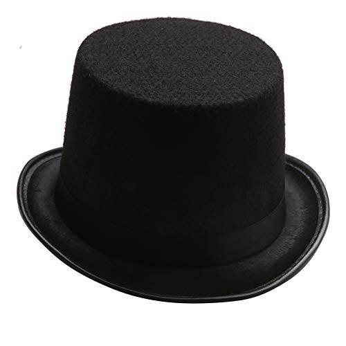 NOBONDO Funny Black Felt kids Top Hat - Dress Up Lincoln Hats for Magician or Ringmaster Costumes