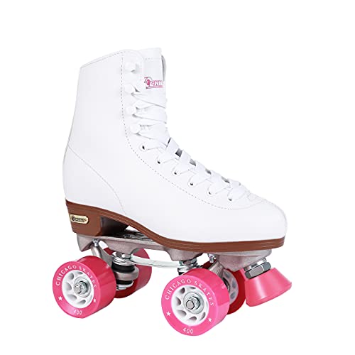 CHICAGO Skates Premium White Quad Roller Skates for Women and Girls Beginners Classic Adjustable High-Top Design for Indoor or Outdoor Skates and Roller Derby