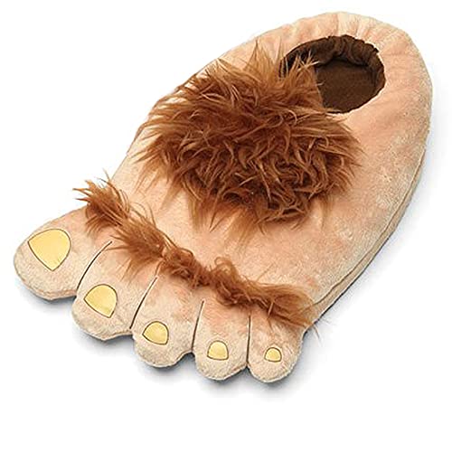 Ibeauti Men's Big Feet Furry Monster Adventure Slippers, Comfortable Novelty Warm Winter Hobbit Feet Costume Slippers for Adults (Men: US 11)