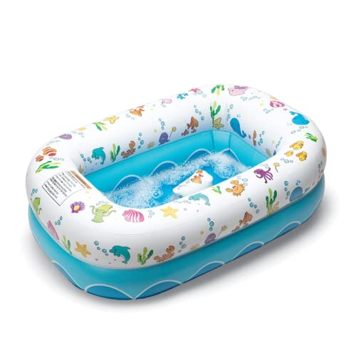 Mommy's Helper | Inflatable Under The Sea Baby Bathtub, Collapsible Safe Baby Bath Tub with Anti-Sliding Saddle Horn Seat, Must Have Travel Toddler Bath, Portable Bathtub Recommended Months 6 to 24