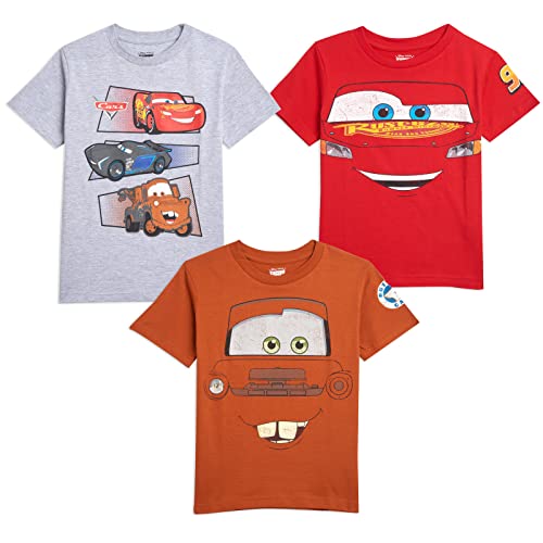 Disney Pixar Cars Lightning McQueen Tow Mater Toddler Boys 3 Pack Graphic T-Shirts Multicolor 3T