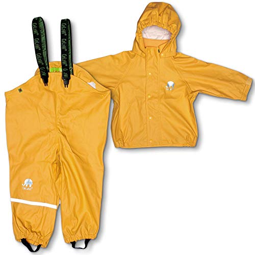 CeLaVi Kids Rain Coat and Rain Jacket for Boys Girls with Detachable Hood, Waterproof Raincoat and Pants - Ideal for Rain and Snow