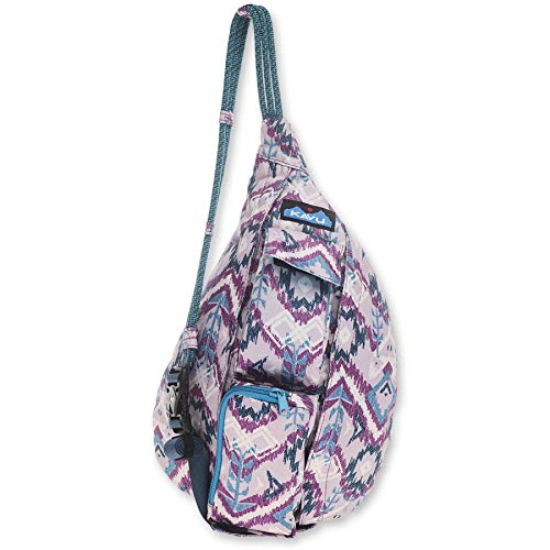 KAVU Mini Rope Sling Pack with Adjustable Rope Shoulder Strap, Purple Ikat