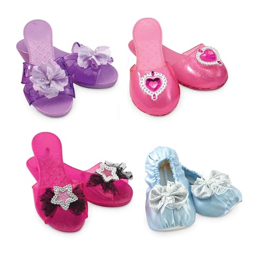 Melissa & Doug Role Play Collection - Step In Style! Dress-Up Shoes Set (4 Pairs), Multicolored, 11' x 12' x 4.5' Packaged