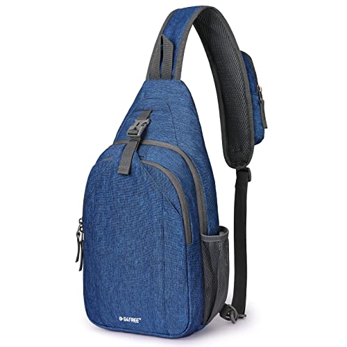 G4Free Sling Bag RFID Blocking Sling Backpack Crossbody Chest Bag Daypack for Hiking Travel(Dark Blue)