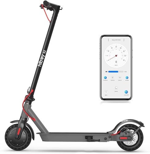 Hiboy S2 Electric Scooter - 8.5' Solid Tires - Up to 17 Miles Long-Range & 19 MPH Portable Folding Commuting Scooter for Adults with Double Braking System and App (S2)