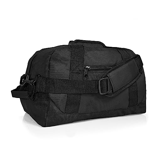 Dalix 14' Small Duffle Bag Two Toned Gym Travel Bag in Black