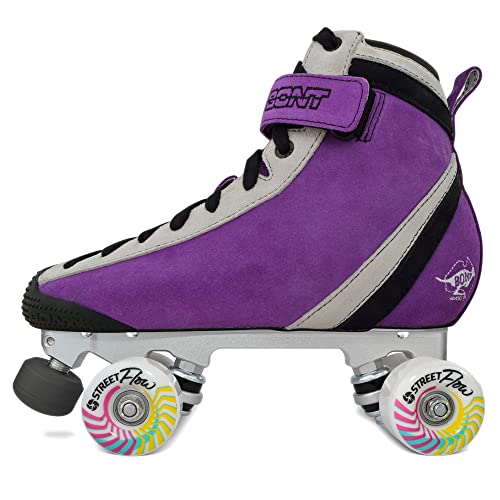 Bont Parkstar Purple Suede Professional Roller Skates for Park Ramps Bowls Street - Rollerskates for Outdoor and Indoor Skating (Bont 9.5)