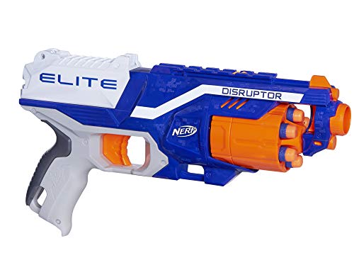 NERF Disruptor Elite Blaster -- 6-Dart Rotating Drum, Slam Fire, Includes 6 Official Nerf Elite Darts -- For Kids, Teens, Adults (Amazon Exclusive)
