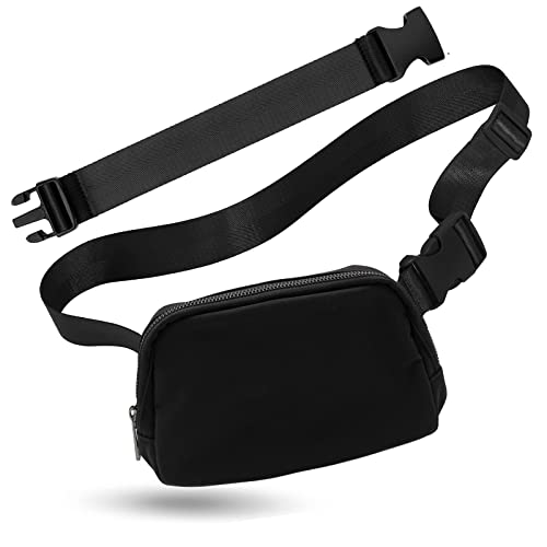 Belt Bag with Extender Strap, Fanny Pack Crossbody Bags Christmas Gifts for Women Men, Mini Everywhere Belt Bag, Small Waist Pouch for Travel Run Outdoor Cycling and Shopping (Black)