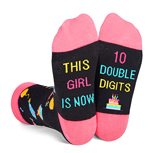 HAPPYPOP 10 Year Old Girl Gifts, Top Best Cool Presents Gifts for 10 Year Old Girl, 10th Birthday Gifts for Tween Girls, Crazy Silly Funny Socks for Kids