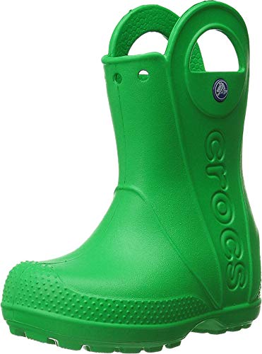 Crocs Kids' Handle It Rain Boots , Grass Green, 7 Toddler