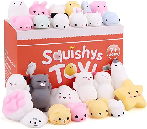 Satkago Mochi Squishys Toys, Easter Party Favors 25pcs Mini Kawaii Squishies, Easter Basket Stuffers Fillers Treasure Box Toys for Classroom Supplies, Birthday Easter Gifts for Kids Teens Boys Girls