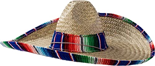 Rubie's unisex adult Sombrero With Rainbow Serape Edge and Band Party Supplies, Multi Color, One Size US
