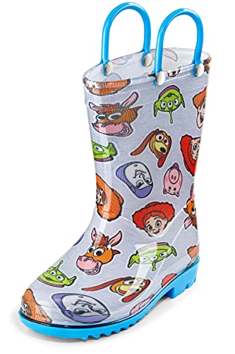 Disney Toy Story Kids PVC Waterproof Rainboots - Woody, Buzz Lightyear, Aliens, Hamm, Rex and Slinky Dog - Size 7 Toddler