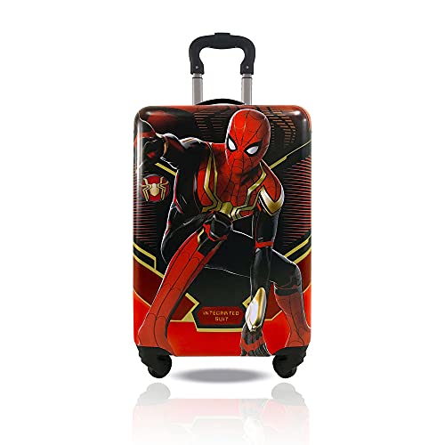 Fast Forward Spiderman No Way Home Hard-Sided Tween Spinner Luggage 20 Inches Carry-On Travel Trolley Rolling Suitcase for Kids