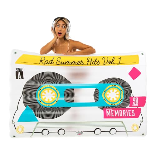 BigMouth Inc. Cassette Tape Pool Float – Gigantic Mixtape Pool Float That Measures Over 5 Feet, Funny Inflatable Vinyl Summer Pool or Beach Toy, Makes a Great Gift Idea