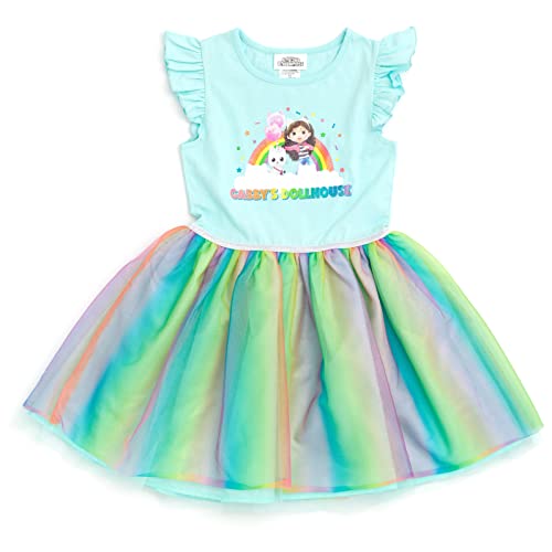 Dreamworks Gabby's Dollhouse Gabby Pandy Paws Toddler Girls Tulle Dress Blue 5T