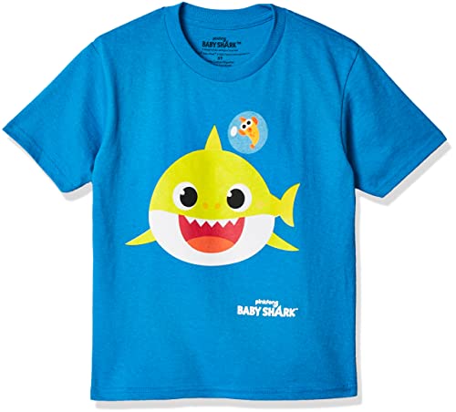 Pinkfong Boys' Toddler Baby Shark Short Sleeve T-Shirt, Turquoise, 3T