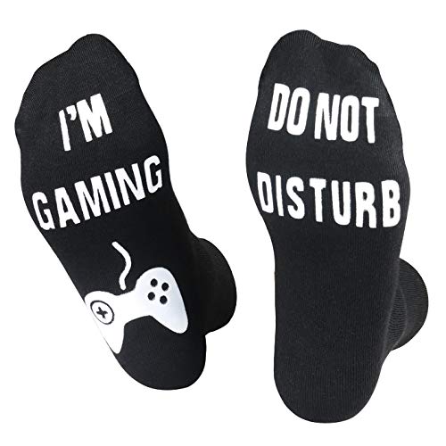QAPIZM Do Not Disturb I'M Gaming Socks, Men Gifts Ideas Valentines Day Kids Valentine Boy Gamer Sock Gift for Mens Dad Father
