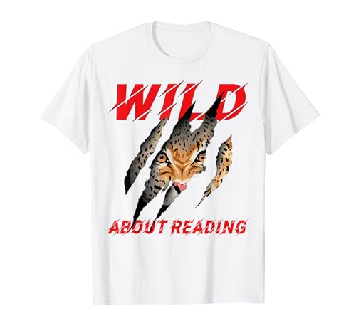 Wild About Reading Leopard Claw I Love Reading Book Lover T-Shirt