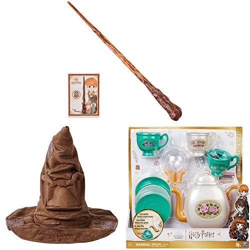Wizarding World Harry Potter Wand, Sorting Hat and Divination Tea Set Role Play Kids Costume Bundle