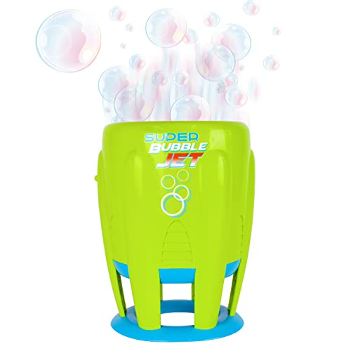 Maxx Bubbles Super Bubble Jet | Green Automatic Bubble Blowing Machine for Kids | Bubble Solution Included - Sunny Days Entertainment