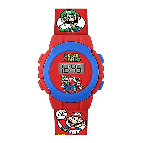 Mario Boy's Digital Quartz Watch with Plastic Strap GSM4234, Red