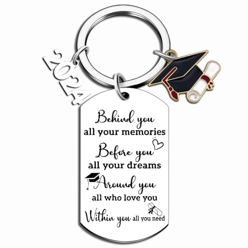 Graduation Gifts for Her Him Class Of 2024 Graduation Keychain for University College Middle High School Graduate Souvenir for Senior Students Nurse Masters Degree School Student Teen Girls Boys