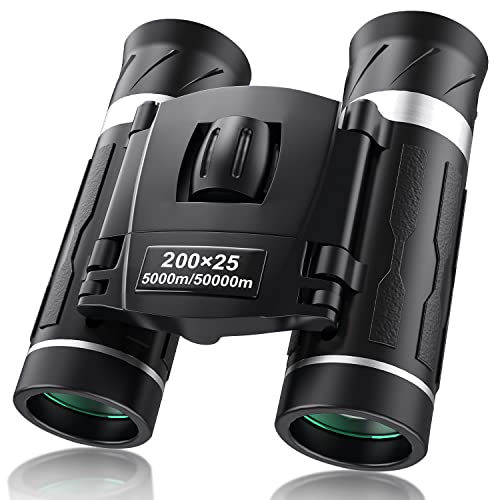 200x25 Compact Binoculars for Adults and Kids, High Powered Mini Pocket Binoculars, Waterproof Small Binoculars for Bird Watching, Hunting, Concert, Theater, Opera, Traveling, Sightseeing