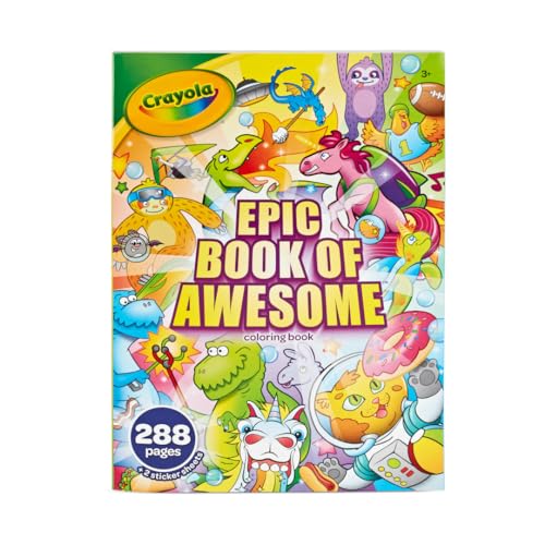 Crayola Epic Book of Awesome (288 Pages), Kids Coloring Book Activity Set, Animal Coloring Pages, Holiday Gift for Kids, 3+