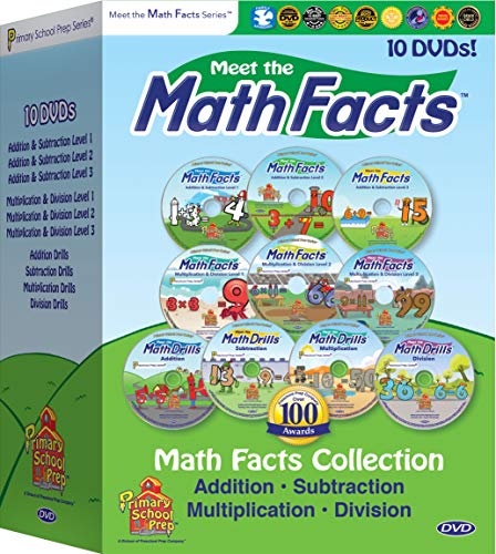 Meet the Math Facts 10 DVD set - addition, subtraction, multiplication & division (includes bonus digital book)