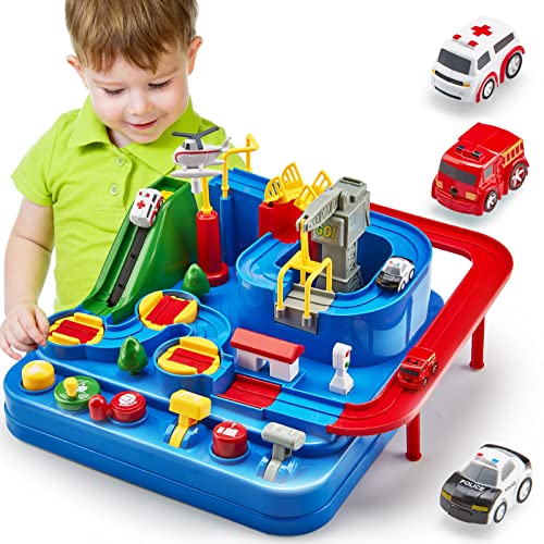 Toys for 3 Year Old Boys - Large Race Track - 3 Year Old Boy Birthday Gift Ideas - Car Toys for Boys 3-4-5-6-7 - Montessori/Thinking/Fine Motor Skills Toys