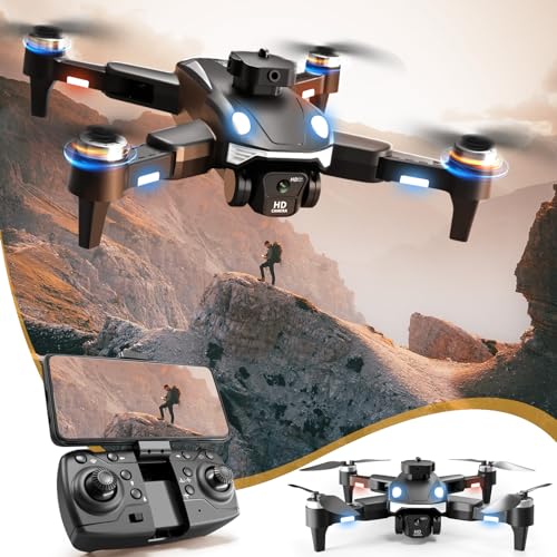 Drones with Camera for Adults - Prime of Day Deals Today 2024, WIFI FPV Brushless Motor Drone with 1080P HD Camera, RC Quadcopter Aerial Photography Drone with Altitude Hold, One Key Start