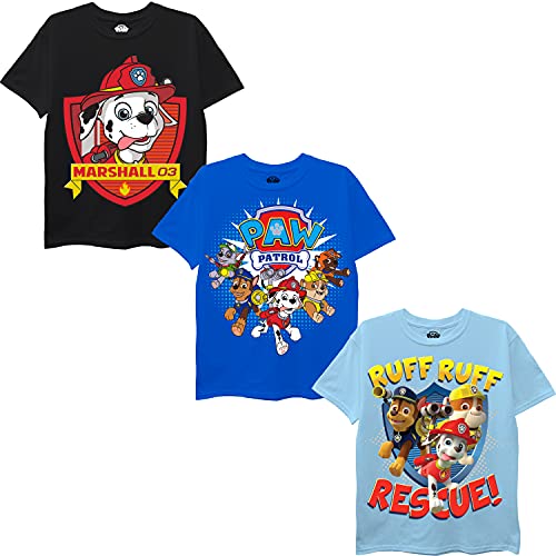 Nickelodeon baby boys Paw Patrol Pack of Three T-shirts novelty infant and toddler shirts, Black/Royal/Light Blue, 3T US