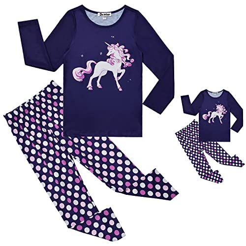 Jxstar Pajamas for Girls 4t 5t Fall Winter Pjs Set Matching America Girls Doll Clothes,4t 5t
