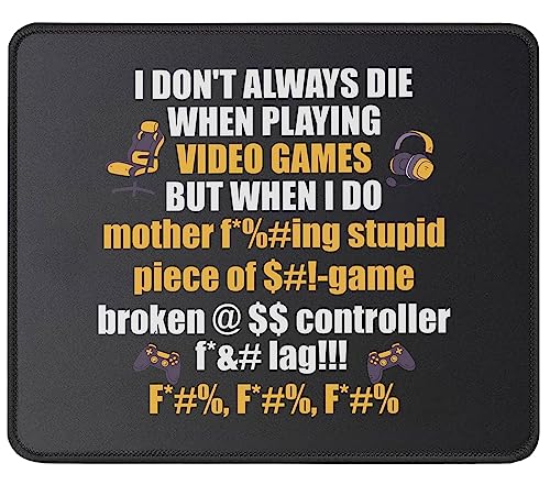 When Playing Video Games Mouse Pad - Funny Gamer Mouse Mat for Console Gaming Fans - Funny 9.5 Inch Mouse Mat for Men, Humor Joke Gifts for Teenage Boys