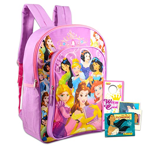 Disney Princess Backpack for Girls Kids Toddlers ~ Deluxe 16' Princess School Bag Bundle Featuing Ariel, Cinderella, Rapunzel, and More (Disney Princess School Supplies)