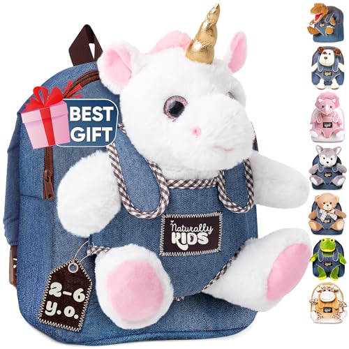 Naturally KIDS Unicorn Backpack, Unicorn Toys for Girls Age 4-6, Toys for 3 Year Old Girl Gifts Birthday