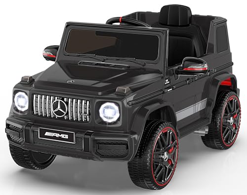 ANPABO Licensed Mercedes-Benz G63 Car for Kids, 12V Ride on Car w/Parent Remote Control, Low Battery Voice Prompt, LED Headlight, Music Player & Horn, Soft Start, Kids Electric Vehicle, Black