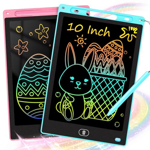 KTEBO 2 Pack LCD Writing Tablet for Kids 10 inch, Preschool Toys for Baby Girl Boy, Toddler Drawing Board Toy for Ages 2-4 5-7 6-8 9 8-12 Years Old, Easter Basket Stuffers for Kids