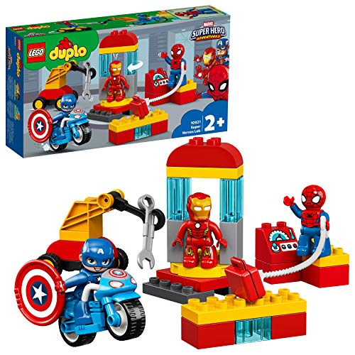 DUPLO Super Heroes Lego 10921 Marvel Lab with Spiderman, Ironman and Captain America, Set for Toddlers 2+ Year Old