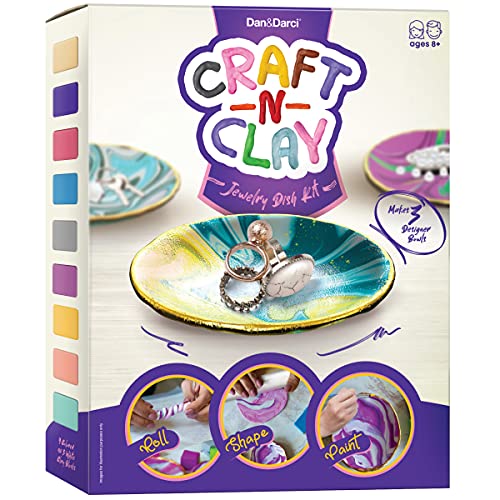 Craft 'n Clay - Jewelry Dish Making Kit for Kids Ages 8-14 Year Old - Best DIY Arts & Crafts Kits Easter Gifts - Creative Toys for Preteen & Teenagers Art Projects - Girl Birthday Gift Ideas
