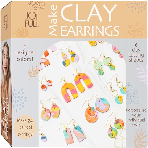 JOiFULi 132 Pc- Complete DIY Friendship Craft Set for Teens, Ages 12+ Aesthetic Polymer Clay Earring Jewelry Craft Making Set