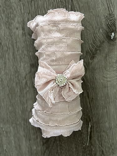 Ruffle Bling Bow & Swaddle Set (Silver Pink)
