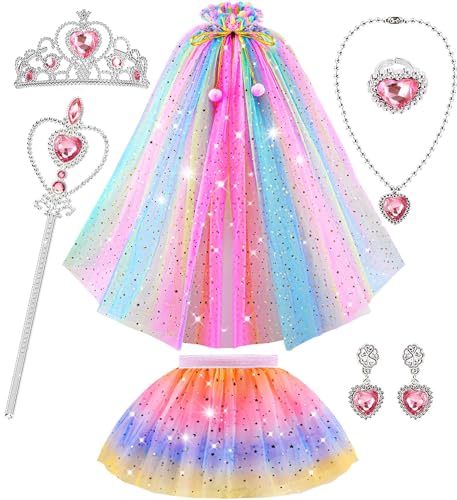 BesJonie Princess Dresses for Girls 4-6,Princess Dress Up Clothes Cape Skirt Toys for Girls,Easter Birthday Gift for Girl 3-6